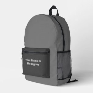 Personalise Grey  Printed Backpack