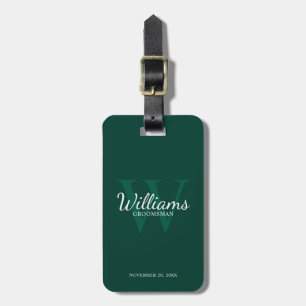 Personalise Groomsmen's name and Monogram  Luggage Tag