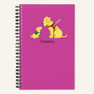 Personalise Guide Dog Puppy and Adult Pink Custom Notebook