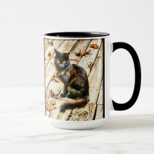 Personalise: Halloween Black Cat Photograph Mug