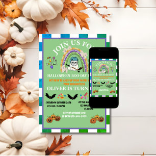 Personalise Halloween Hockey-Themed kids' birthday Invitation