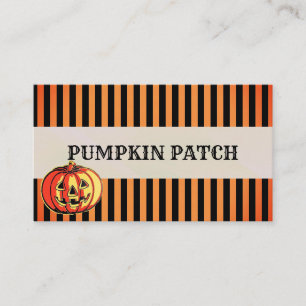 Personalise Halloween Pumpkin Patch Orange Black Business Card