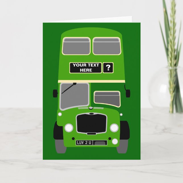 Personalise Hampshire & Dorset Double Decker Bus Card (Front)