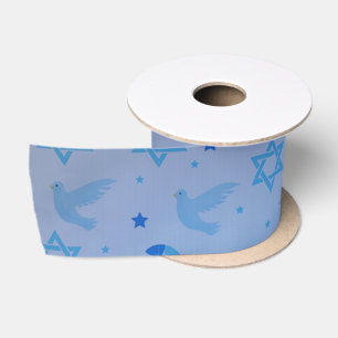 Personalise HANUKKAH Dove Satin Ribbon