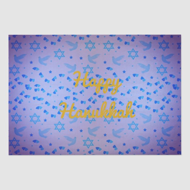 Personalise HANUKKAH Dove Tissue Paper (Front)
