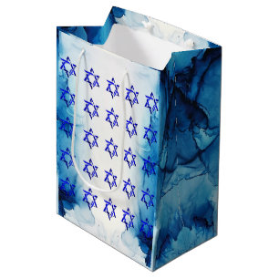 Personalise HANUKKAH HEBREW STARS Gift Bag