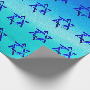Personalise HANUKKAH HEBREW STARS Wrapping Paper