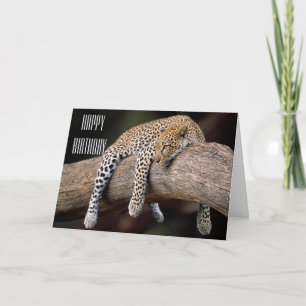 Personalise Happy Birthday Card - Lazy Day Leopard