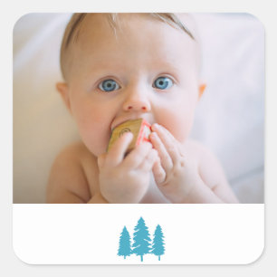 personalise happy birthday photo keepsake square sticker