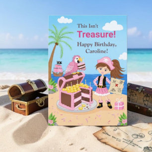 Personalise Happy Birthday Pirate Treasure Card