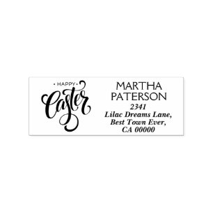 Personalise Happy Easter Symbol. Rubber Stamp
