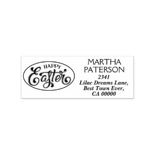Personalise Happy Easter Symbol. Rubber Stamp