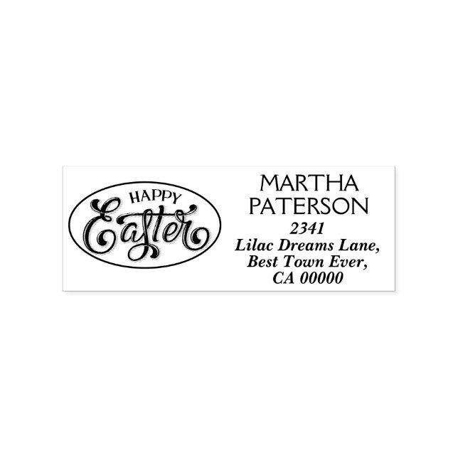 Personalise Happy Easter Symbol.  Rubber Stamp (Imprint)