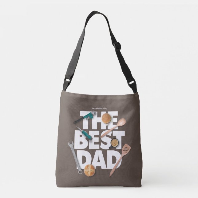 Personalise Happy Father's Day | The Best Dad-Dark Crossbody Bag (Back)