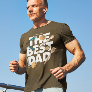 Personalise Happy Father's Day The Best Dad-Dark T-Shirt