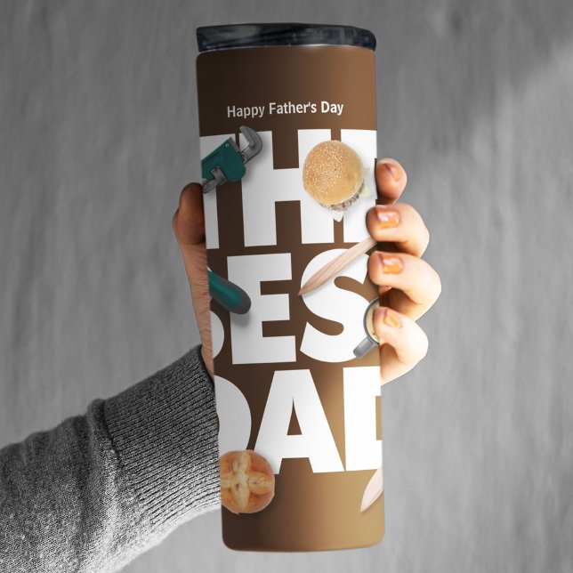Personalise Happy Father's Day | The Best Dad-Dark Thermal Tumbler (Creator Uploaded)