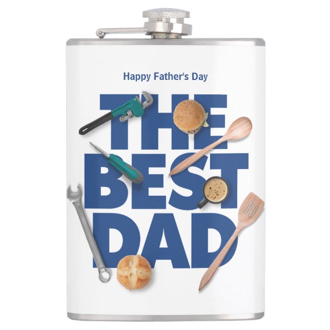 Personalise Happy Father's Day | The Best Dad Hip Flask (Front)