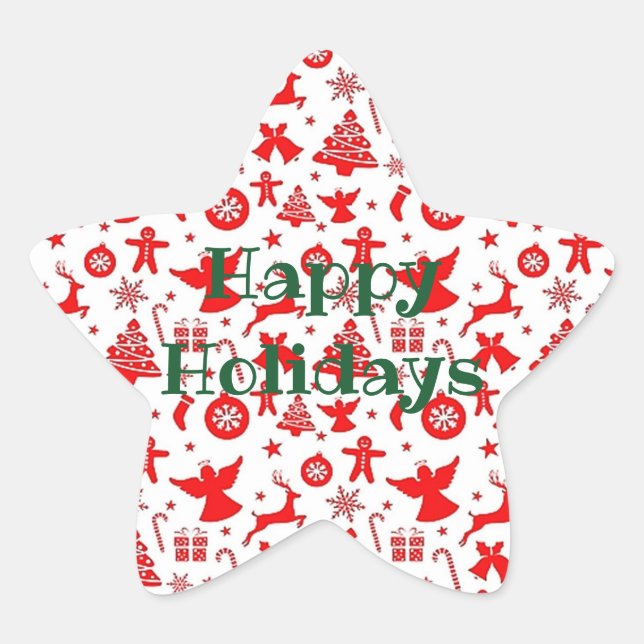 Personalise HAPPY HOLIDAYS Angel Deer Stickers (Front)