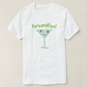 Personalise Happy Martini T-Shirt