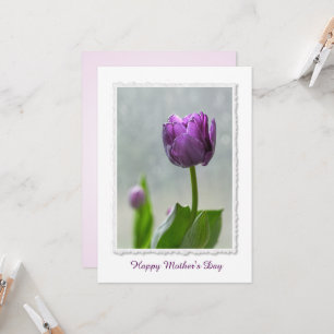 Personalise: "Happy Mother's Day" Purple Tulips Card