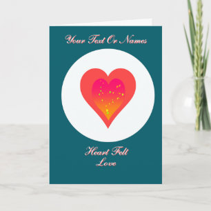 Personalise Heart Felt Love Teal  Invitation
