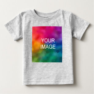 Personalise Heather Grey Colour Template Add Image Baby T-Shirt