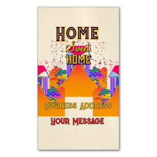 Personalise Home Sweet Home Real Estate   Magnetic Business Card