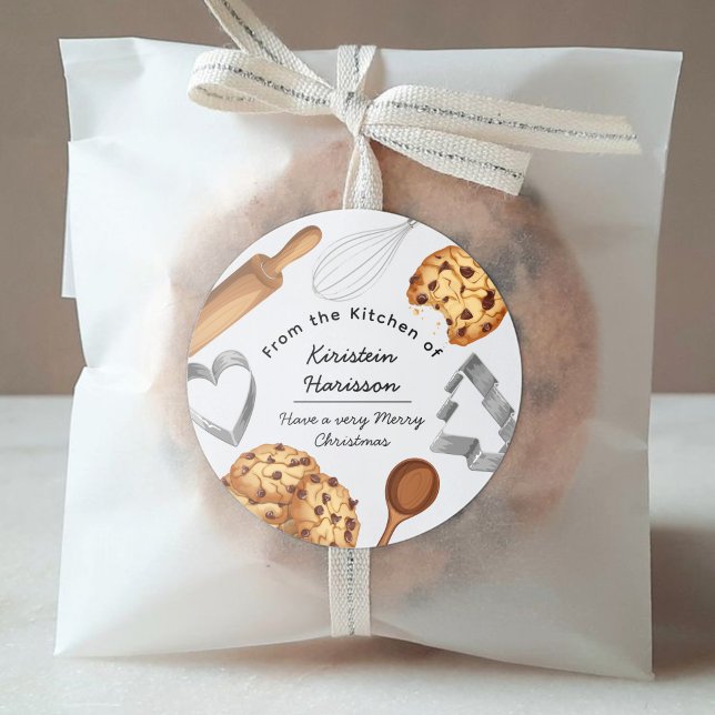 Personalise Homemade Cookie Baking Theme  Classic Round Sticker (Creator Uploaded)