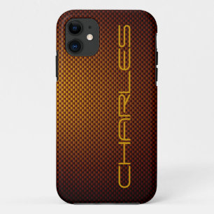 Personalise Honey black carbon fibre patterned Case-Mate iPhone Case