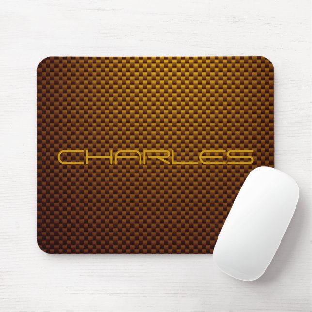 Personalise Honey black carbon fibre patterned Mouse Pad (With Mouse)