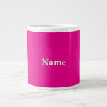 Personalise Hot Pink  Large Coffee Mug<br><div class="desc">Style: Jumbo Some days, a regular size cup of joe just won’t do. When you need that extra jolt of caffeine, reach for your extra-large coffee mug from Zazzle. It will accommodate a full 20-ounce Venti pour. Perfect for soup, cereal, ice cream, or chilli too! This giant mug features a...</div>