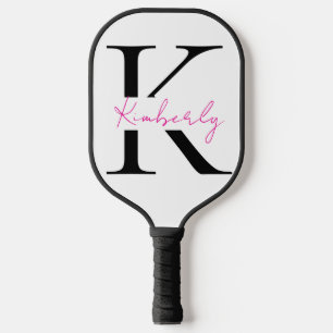 Personalise Hot Pink Script Name Pickleball Paddle