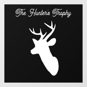 Personalise Hunters Trophy Deers Head Black Backgr