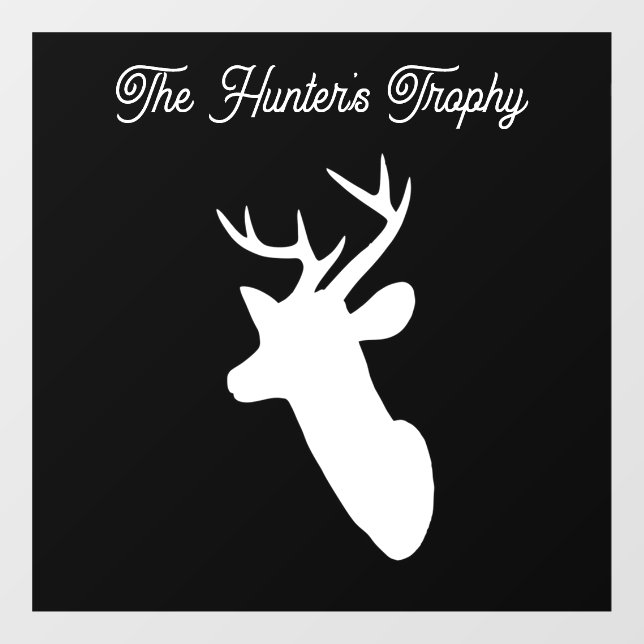 Personalise Hunters Trophy Deers Head Black Backgr (Sheet)