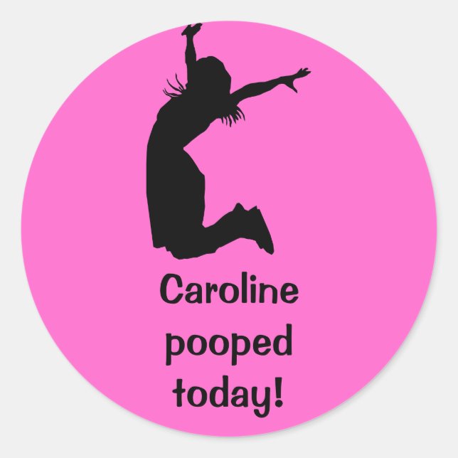 Personalise I Pooped Today with a Name Unique Gift Classic Round Sticker (Front)