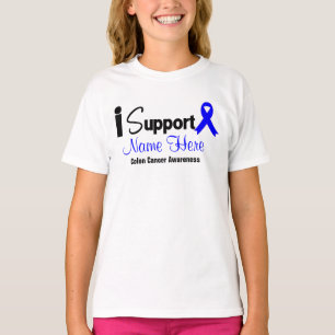 Personalise I Support Colon Cancer Awareness T-Shirt