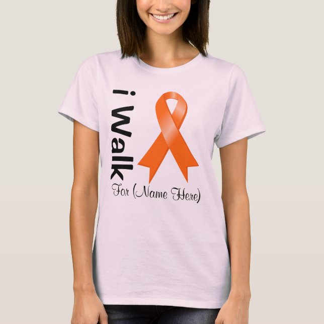 Personalise I Walk For Multiple Sclerosis T-Shirt (Front)