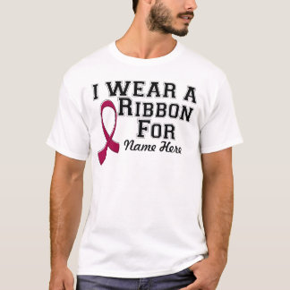 Personalise I Wear a Burgundy Ribbon T-Shirt