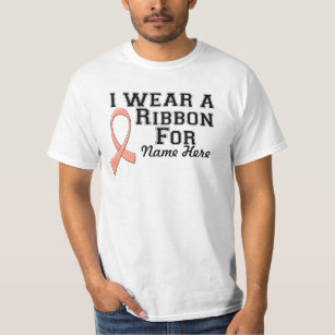 Personalise I Wear a Peach Ribbon T-Shirt