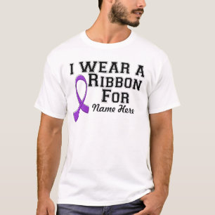 Personalise I Wear a Purple Ribbon T-Shirt