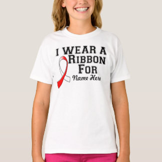 Personalise I Wear a Red and White Ribbon T-Shirt