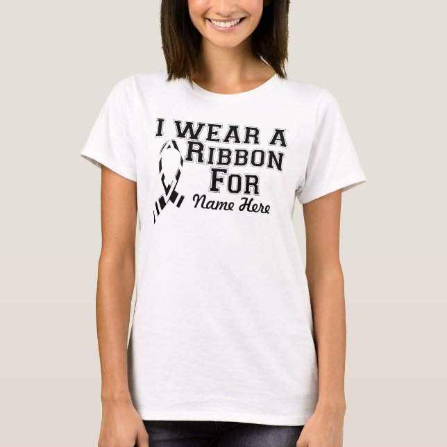 Personalise I Wear a Zebra Ribbon T-Shirt (Front)