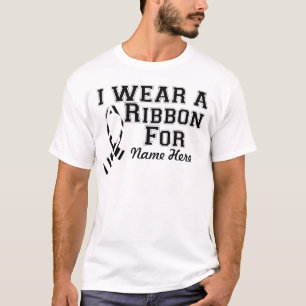 Personalise I Wear a Zebra Ribbon T-Shirt
