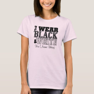 Personalise I Wear Black & White Carcinoid Cancer T-Shirt