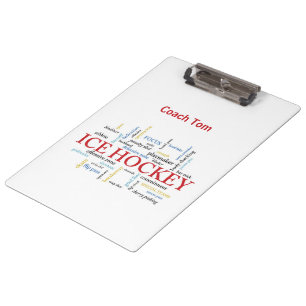 Personalise, Ice Hockey Coach Thank You in Words Clipboard