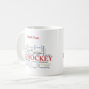 Personalise, Ice Hockey Coach Thank You in Words Coffee Mug