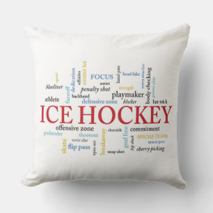 Personalise, Ice Hockey Coach Thank You in Words Cushion