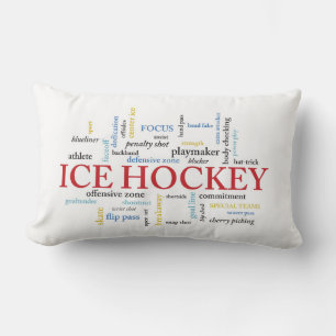 Personalise, Ice Hockey Coach Thank You in Words Lumbar Cushion