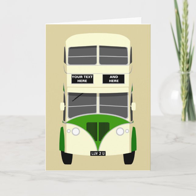 Personalise Iconic Blackpool Double Decker Bus Card (Front)