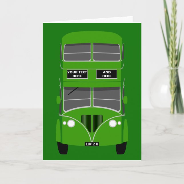Personalise Iconic Blackpool Double Decker Bus Card (Front)